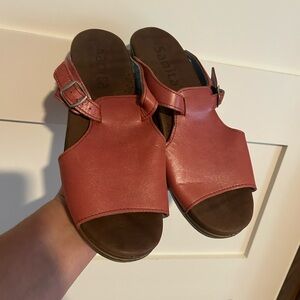 Sanita Women's Leather Coral Sandals / Slides Size 39